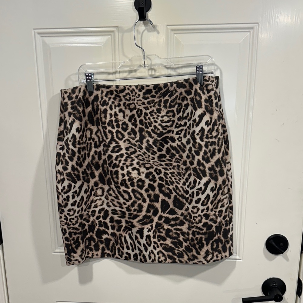 CAbi Leopard Print Pencil Skirt - Brown and Black